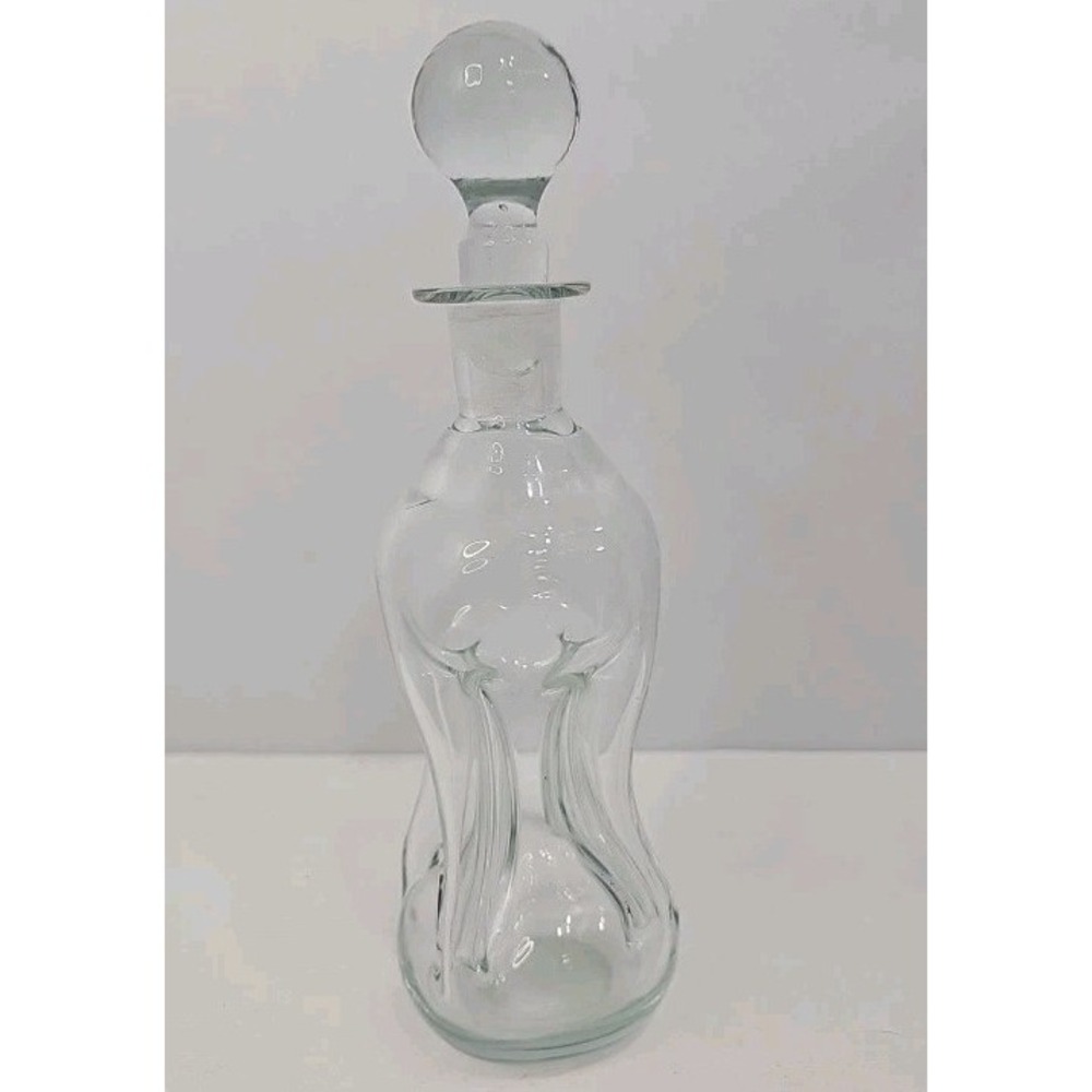 Holmegaard VTG 1960's Kluk Kluk Decanter Clear Glass W/Stopper 10" Total/Amazing